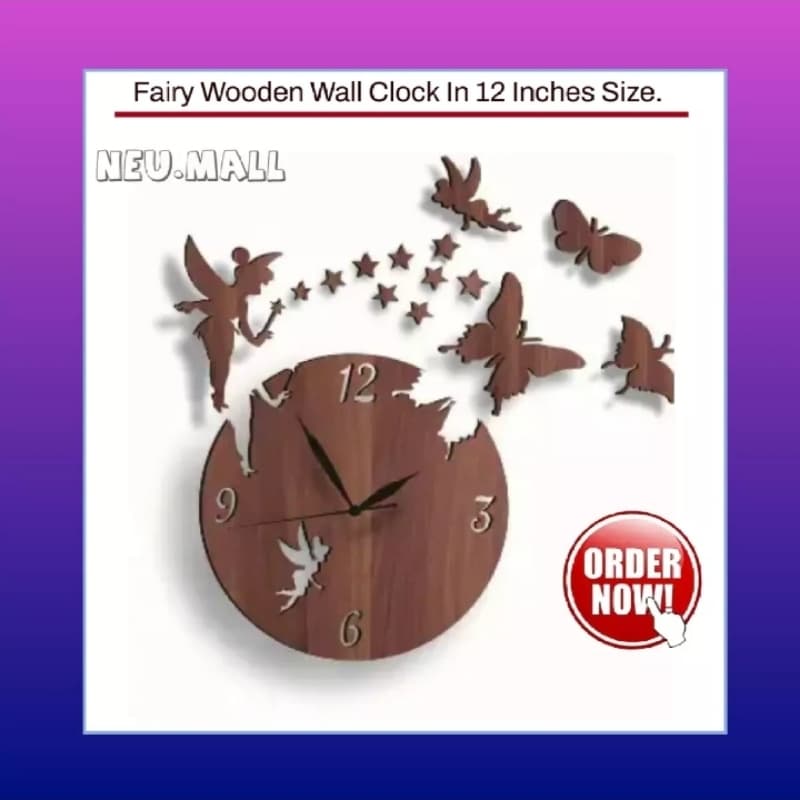 Wooden Wall clock | Home decor Watches | laser cut wooden Wall clock in sty