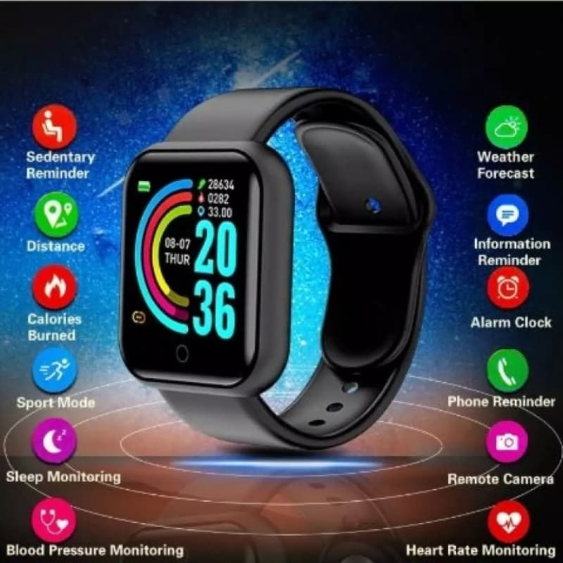 D20 Bluetooth Smart Watches Waterproof Sport Fitness Tracker